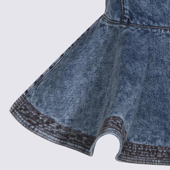  알라이아 데님 셔츠 Alaia 데님 코튼 탱크탑 Bleu Neige - ALAIA