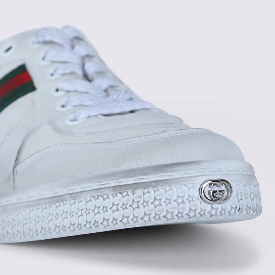  구찌 스니커즈 가죽  화이트 - GUCCI