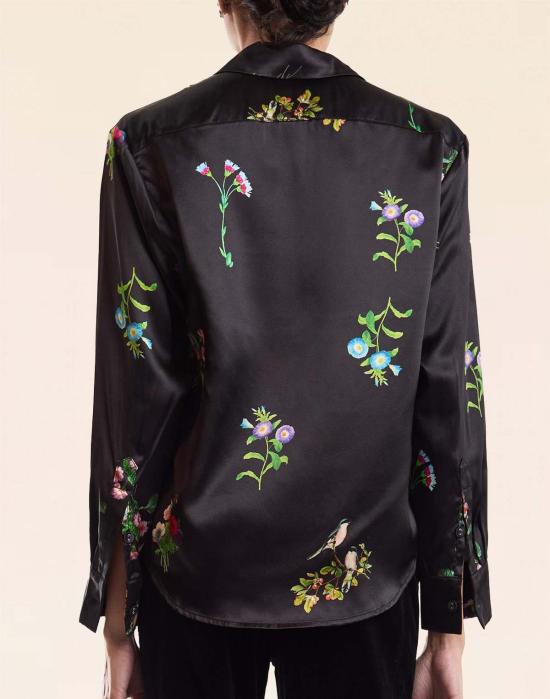  신시아 로리 블라우스 신시아 로울리 소장용 실크 셔츠  블랙 - CYNTHIA ROWLEY