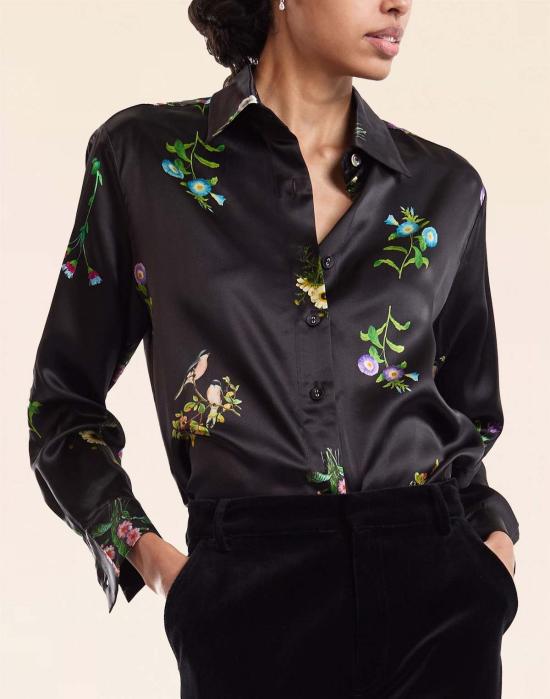  신시아 로리 블라우스 신시아 로울리 소장용 실크 셔츠  블랙 - CYNTHIA ROWLEY