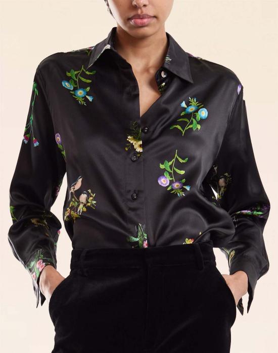  신시아 로리 블라우스 신시아 로울리 소장용 실크 셔츠  블랙 - CYNTHIA ROWLEY
