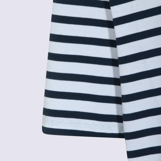  아미 반팔 티셔츠 알렉상드르 마티우시 화이트 앤 블루 코튼 티셔츠 - AMI