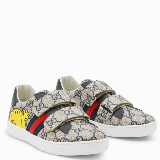  [키즈] 구찌 스니커즈 에이스 키즈 스니커즈 베이지/블루 - GUCCI