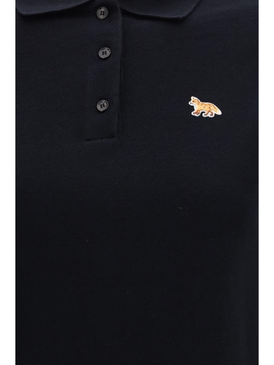 26SS 메종키츠네 베이비폭스 오버사이즈 폴로 티셔츠 OW00207KP0001 P199 BLACK - MAISON KITSUNE