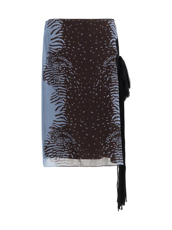 26SS 살바토레 페라가모 미디 스커트 793912 001 MULTICOLOUR