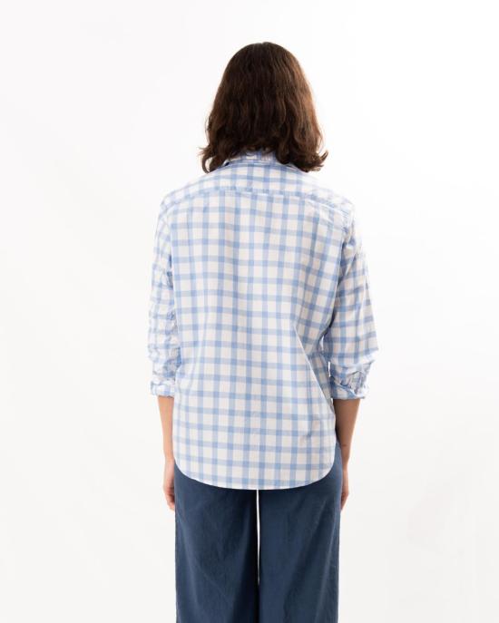  프랭크 앤 에일린 셔츠 프랭크 & 아일린 아일린 릴렉스 버튼업 셔츠 라이트 블루 체크 - FRANK & EILEEN