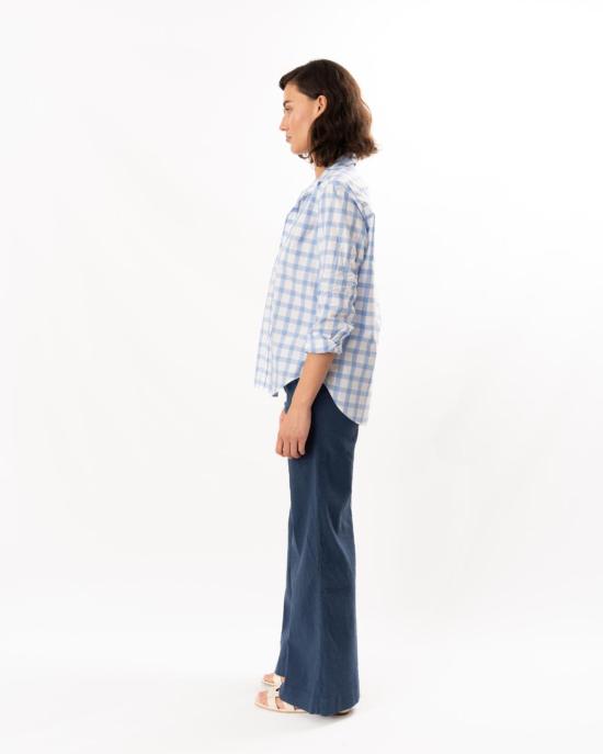  프랭크 앤 에일린 셔츠 프랭크 & 아일린 아일린 릴렉스 버튼업 셔츠 라이트 블루 체크 - FRANK & EILEEN