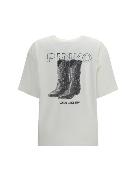 26SS 핑코 반팔 티셔츠 106872A3B3 Z05 WHITE - PINKO