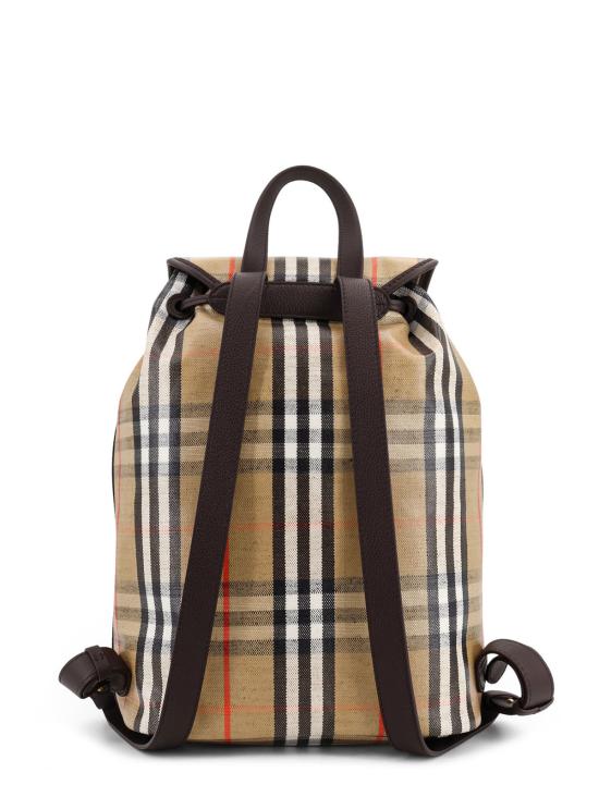  버버리 백팩 하이랜드 코팅 캔버스 전면 로고  샌드 색상 - BURBERRY