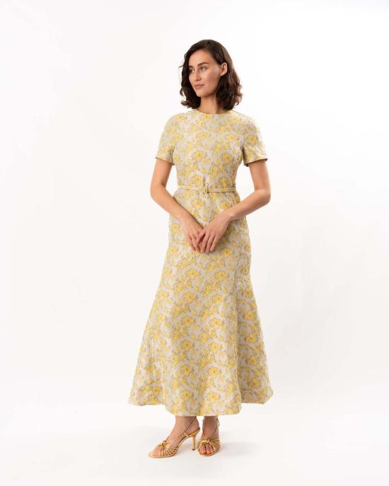  조나단 심카이 롱 원피스 Jonathan Simkhai Caraline 자카드 미디 드레스 버터크림 - JONATHAN SIMKHAI