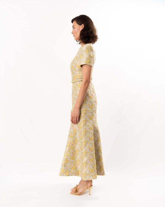  조나단 심카이 롱 원피스 Jonathan Simkhai Caraline 자카드 미디 드레스 버터크림 - JONATHAN SIMKHAI