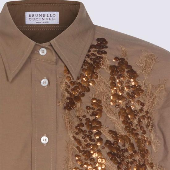  브루넬로 쿠치넬리 블라우스 Brunello Cucinelli 코튼 셔츠 Duna - BRUNELLO CUCINELLI