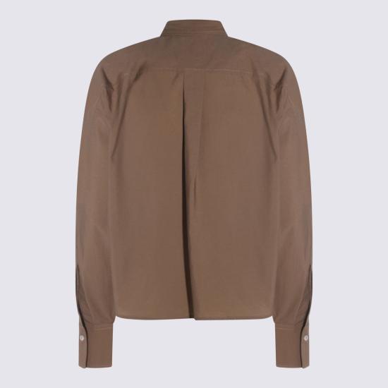  브루넬로 쿠치넬리 블라우스 Brunello Cucinelli 코튼 셔츠 Duna - BRUNELLO CUCINELLI