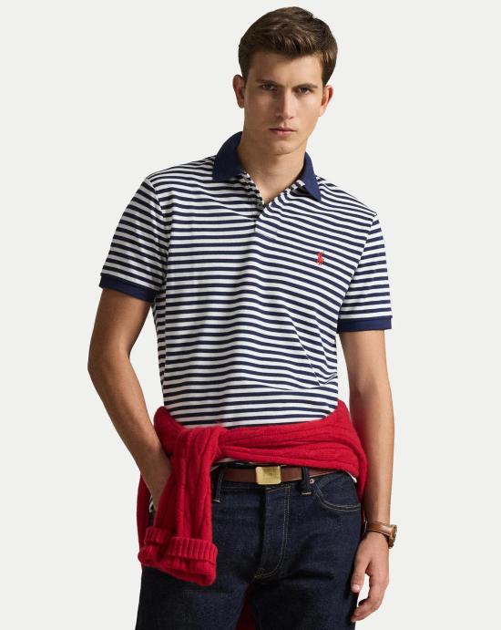 26SS 폴로 랄프로렌 폴로 티셔츠 710956682500 NEWPORT NAVY WHITE Blue - POLO RALPH LAUREN