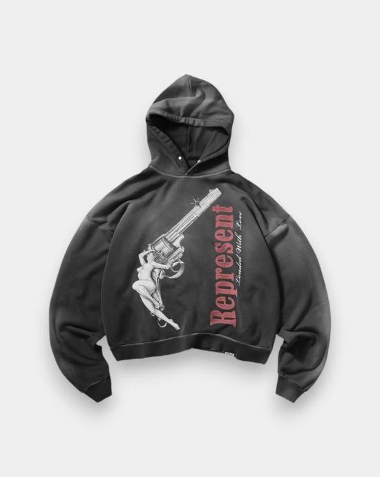 26SS 리프레젠트 후드 티셔츠 MLM100686 04 Stained black