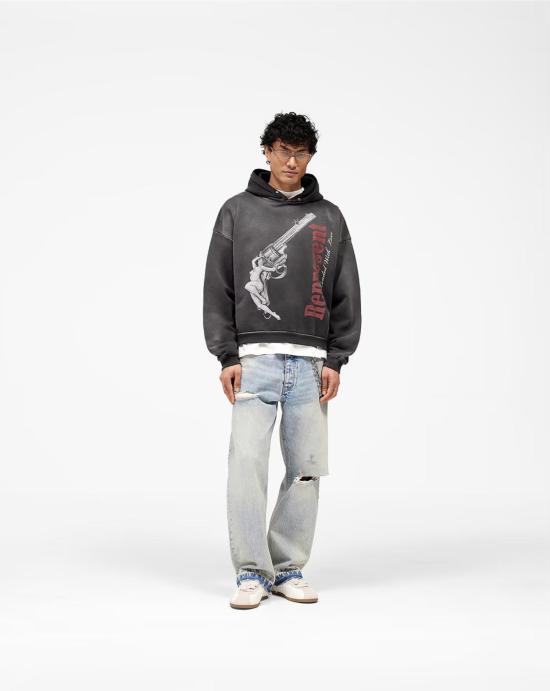 26SS 리프레젠트 후드 티셔츠 MLM100686 04 Stained black - REPRESENT