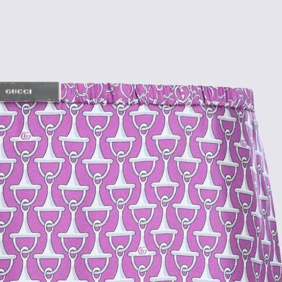  구찌 미디 스커트 실크  (보라색) - GUCCI