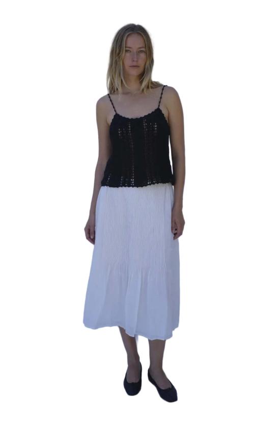  엠마 로스코프 민소매 티셔츠 Emma Rothkopf Karina 크로셰 캐미솔 네이비 - EMMA ROTHKOPF