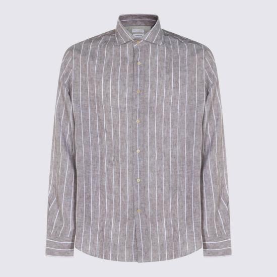  브루넬로 쿠치넬리 긴팔 셔츠 린넨  브라운