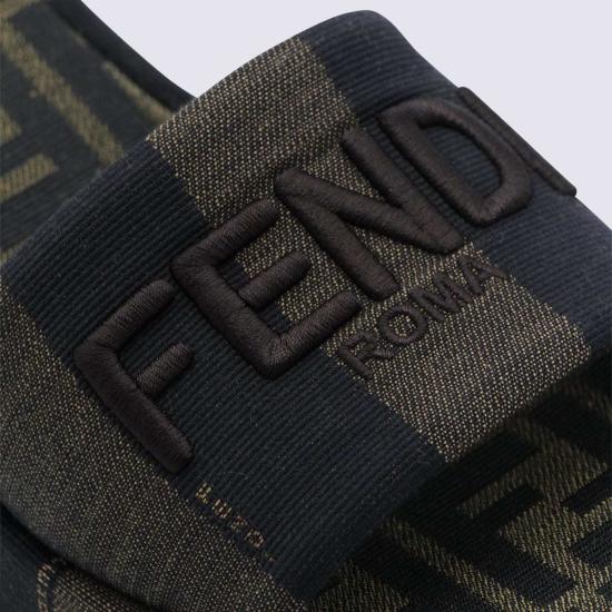  펜디 플랫 슈즈 블랙 & 다크 그레이 플랫 - FENDI