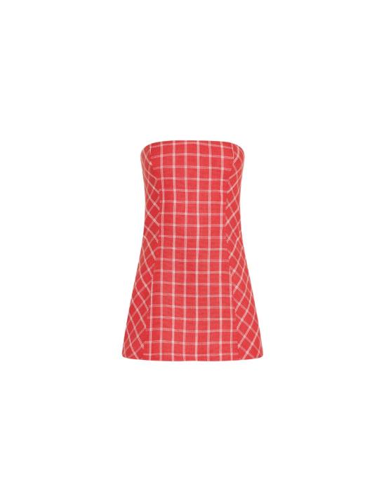  아만다 업리차드 숏 원피스 데이지 롬퍼 레드