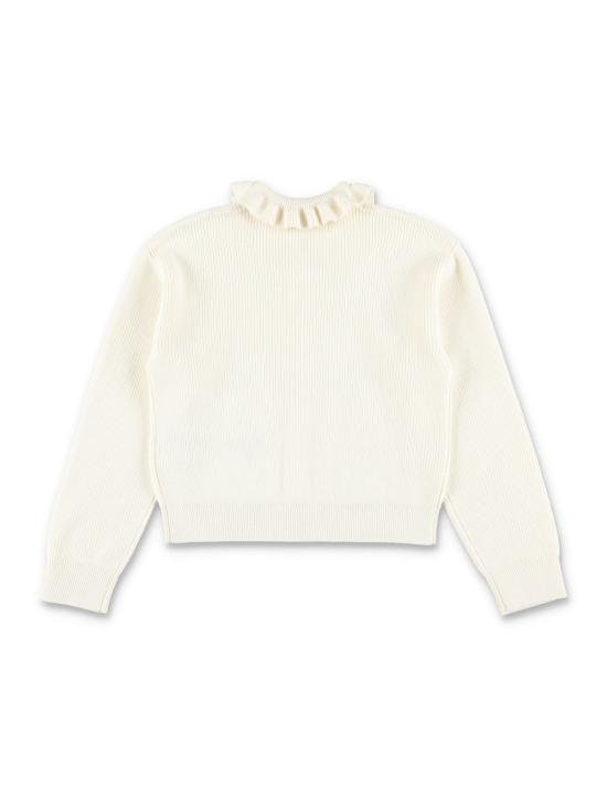  [키즈] 버버리 풀오버 키즈 코튼 울 체크 포켓 가디건 아이보리 - BURBERRY