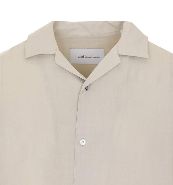  아미 반팔 티셔츠 알렉상드르 마티우시  파리 반팔 셔츠 베이지 - AMI