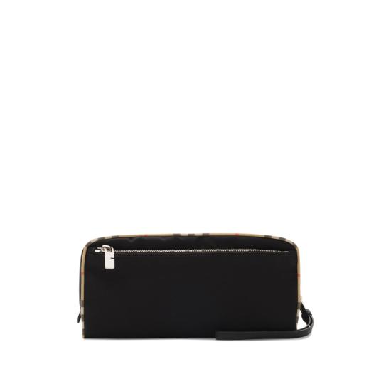 26SS 버버리 라지 체크 트리밍 트래블 파우치 8123542 MS L MULTI A1336 BLACK - BURBERRY