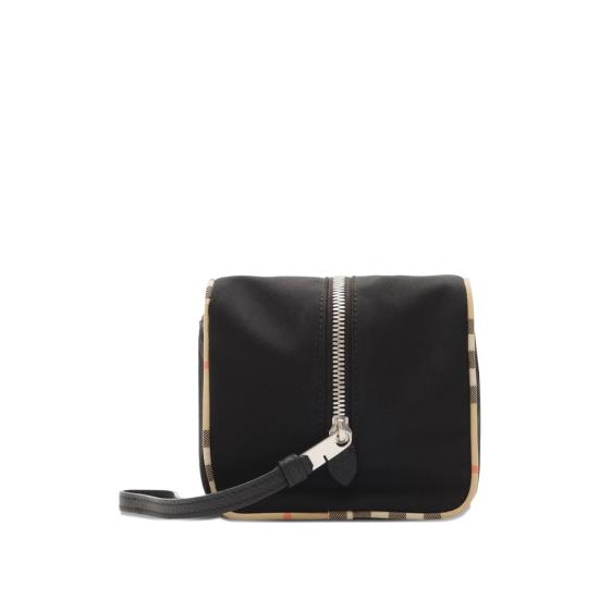26SS 버버리 라지 체크 트리밍 트래블 파우치 8123542 MS L MULTI A1336 BLACK - BURBERRY