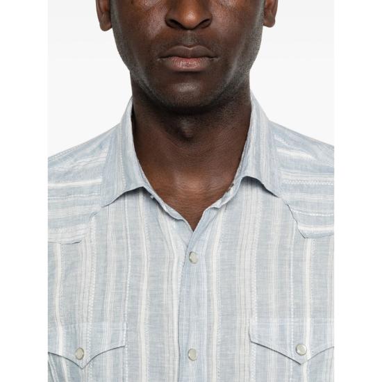 26SS 발바 긴팔 셔츠 54041 0001 BLUE WHITE - BARBA