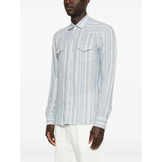 26SS 발바 긴팔 셔츠 54041 0001 BLUE WHITE - BARBA