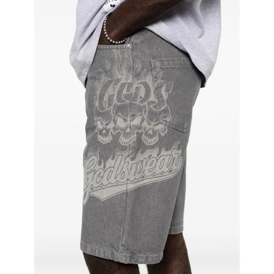 26SS 지씨디에스 데님 숏팬츠 C1MWQL222D069 GREWH GREY - GCDS