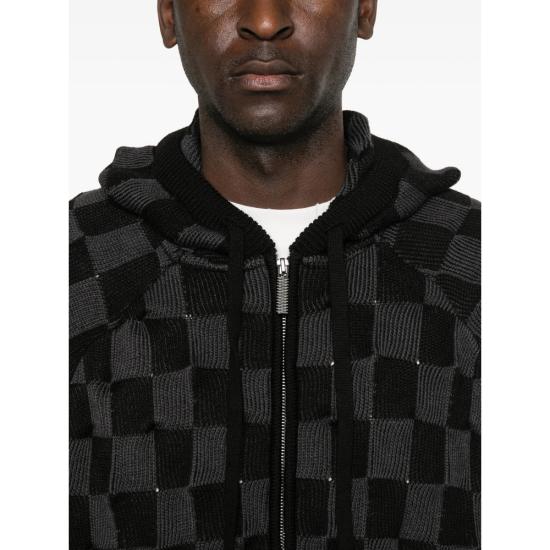 26SS 매드프렌지 스웨터 SPIKED CHESS BLACK GREY - MADFRENZY