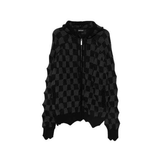 26SS 매드프렌지 스웨터 SPIKED CHESS BLACK GREY