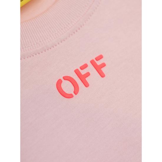 26SS [키즈] 오프화이트 티셔츠 44GAA001S26 J006 683 PINK - OFF WHITE
