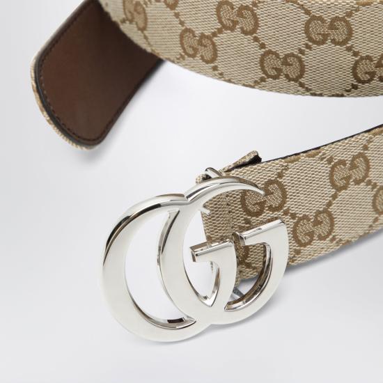 26SS 구찌 플랫 마몽 벨트 플랫 마몽 벨트 864233FAFUT Beige - GUCCI