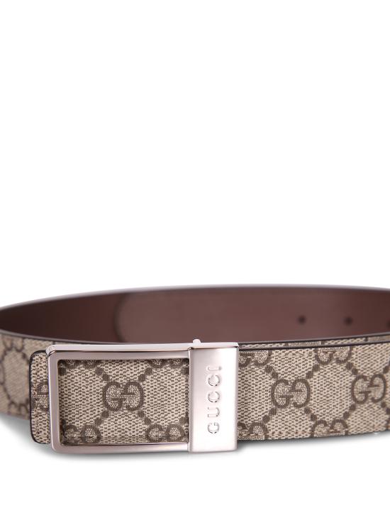 26FW 구찌 렉탱귤러 버클 리버시블 벨트 820724 92TIC 8358 Beige - GUCCI