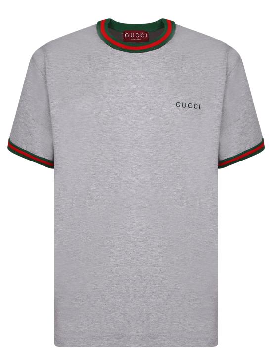 26FW 구찌 엠브로이더리 코튼 저지 티셔츠 835640 XJHCW 1183 Grey