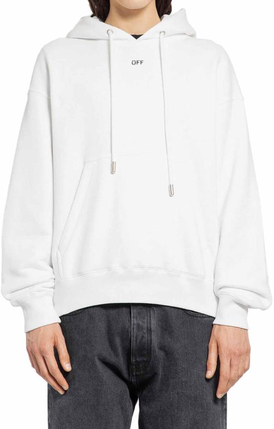 오프화이트 후드 티셔츠 OMBB085C99FLE0100110 WHITE - OFF WHITE