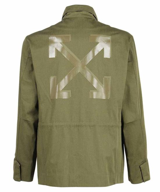  오프화이트 셔츠 OMEL021F21FAB0025555 GREEN - OFF WHITE