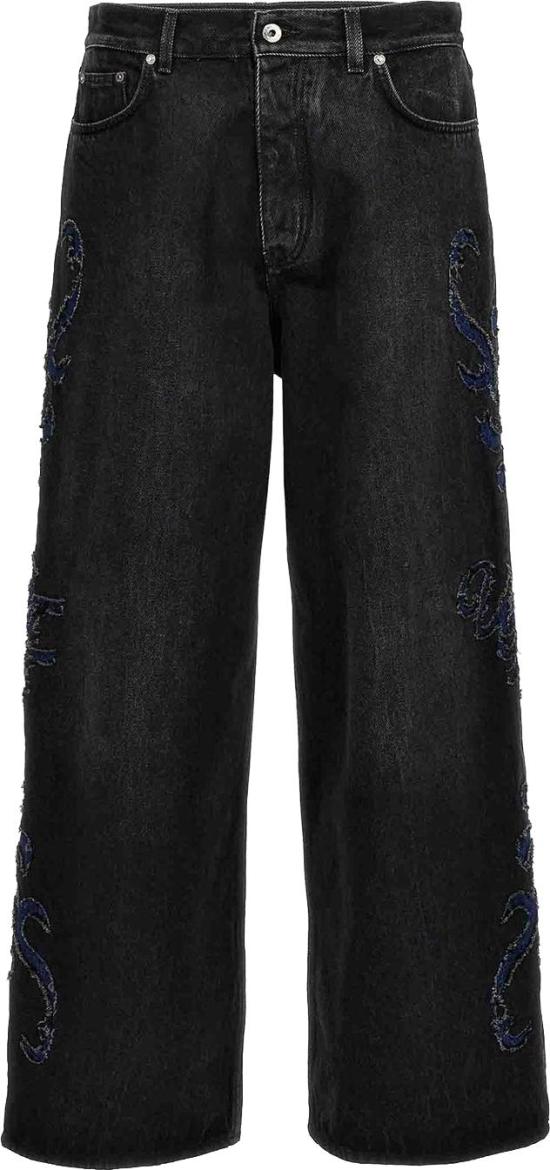  오프화이트 데님 팬츠 OMYA186S24DEN0031346 BLACK