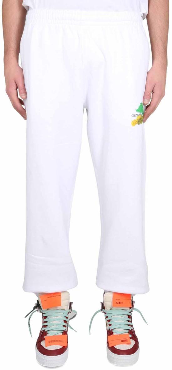  오프화이트 트레이닝/조거 팬츠 0MCH029S23FLE0020184 WHITE - OFF WHITE