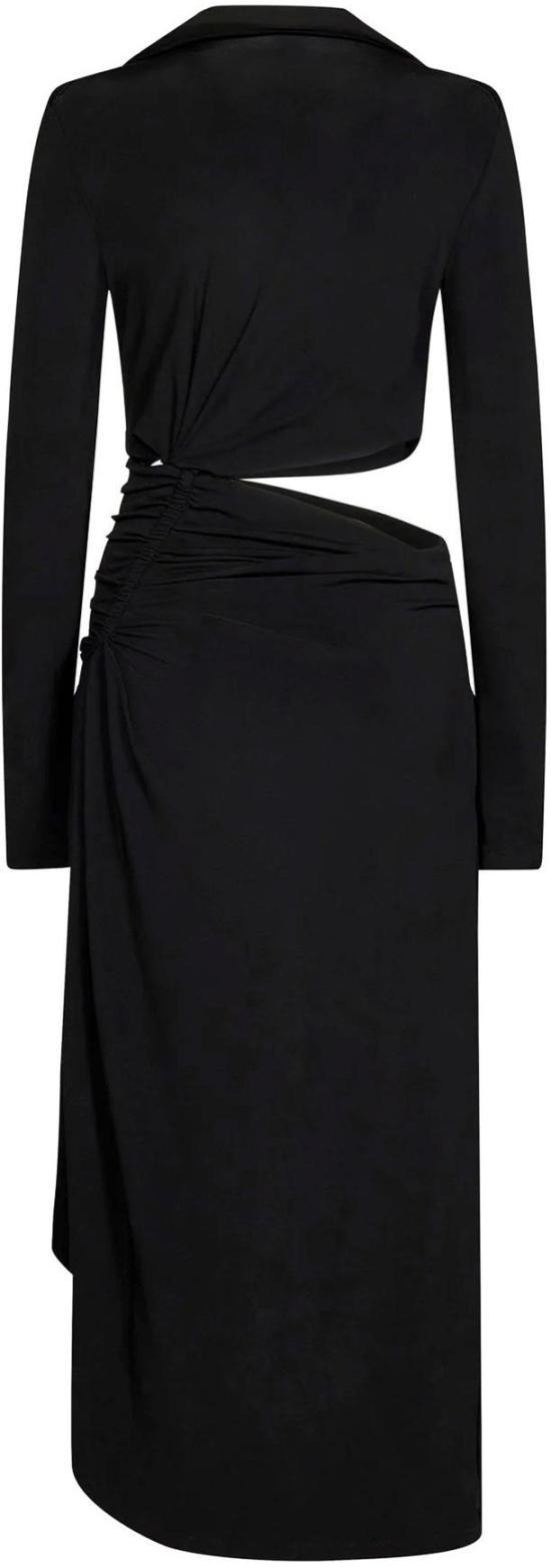  오프화이트 롱 원피스 OWDB455S23FAB0011000 BLACK - OFF WHITE