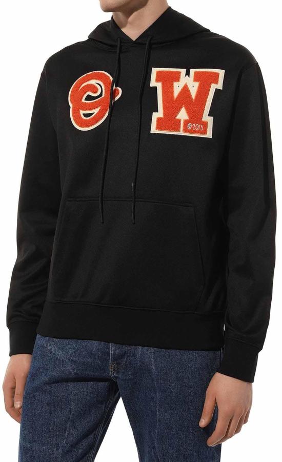  오프화이트 후드 티셔츠 0MBB097C99FLE0061020 BLACK - OFF WHITE