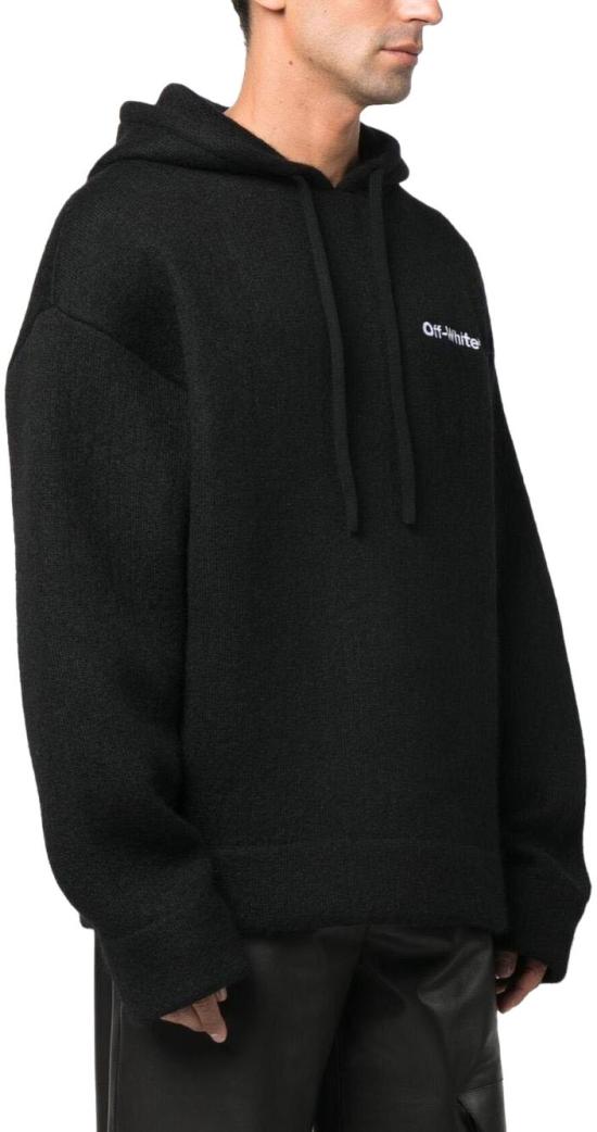  오프화이트 후드 티셔츠 OMHA156F22KNI0011045 BLACK - OFF WHITE