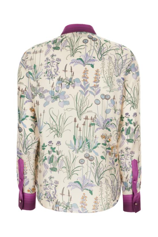 26SS 구찌 프린트 실크 트윌 셔츠 856092ZAUK7 9224 FLORA - GUCCI