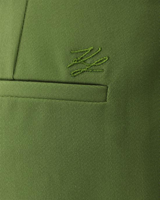  칼라거펠트 스트레이트 팬츠 236W1001 476 pesto green VERDE - KARL LAGERFELD