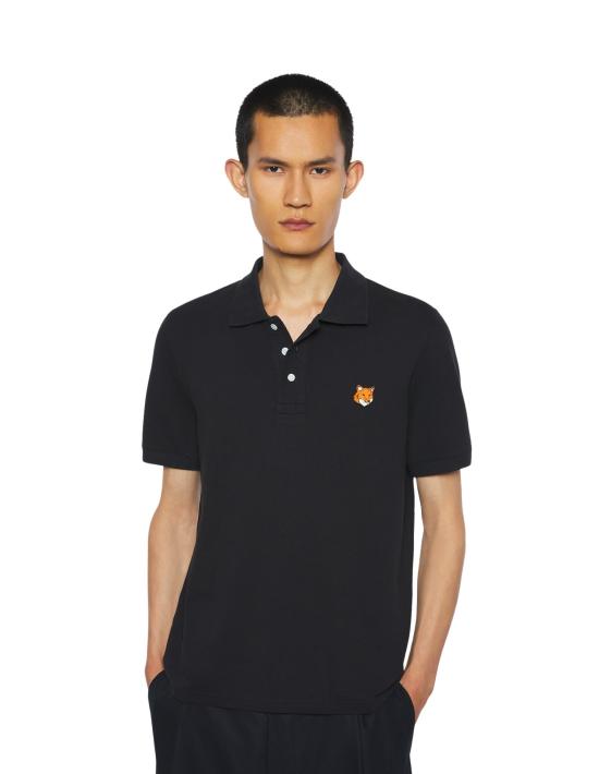 26SS 메종키츠네 폭스 헤드 레귤러 폴로 티셔츠 PM00209KP0002 P199 BLACK - MAISON KITSUNE