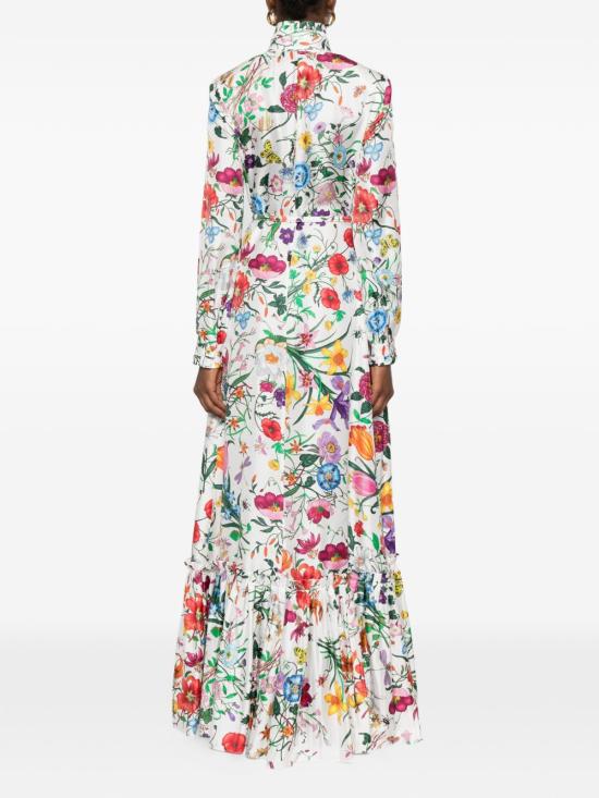 26SS 구찌 플로라 프린티드 실크 트윌 롱 드레스 864365 ZAUU89413 MultiColour - GUCCI