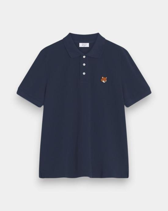 26SS 메종키츠네 폭스 헤드 레귤러 폴로 티셔츠 PM00209KP0002 0413 Classic navy